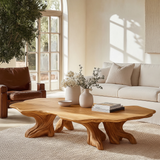 Caelith Live Edge Solid Wood Coffee Table — Teak