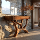 Caelrith Sculpted Solid Wood Console Table Teak - Timberustic Console Table