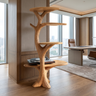 Caelroot Handcrafted Solid Wood Record Player Stand Natural Oak - Timberustic Record Player Stand With Storage