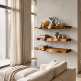 Calviro Live Edge Solid Wood Floating Shelf SPA935392 Brown - Timberustic Floating Shelf