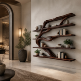 Canopyline Handcrafted Solid Wood Floating Tree Bookshelf Dark Walnut - Timberustic Floating Tree Bookshelf