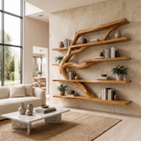 Canopyline Handcrafted Solid Wood Floating Tree Bookshelf Teak - Timberustic Floating Tree Bookshelf
