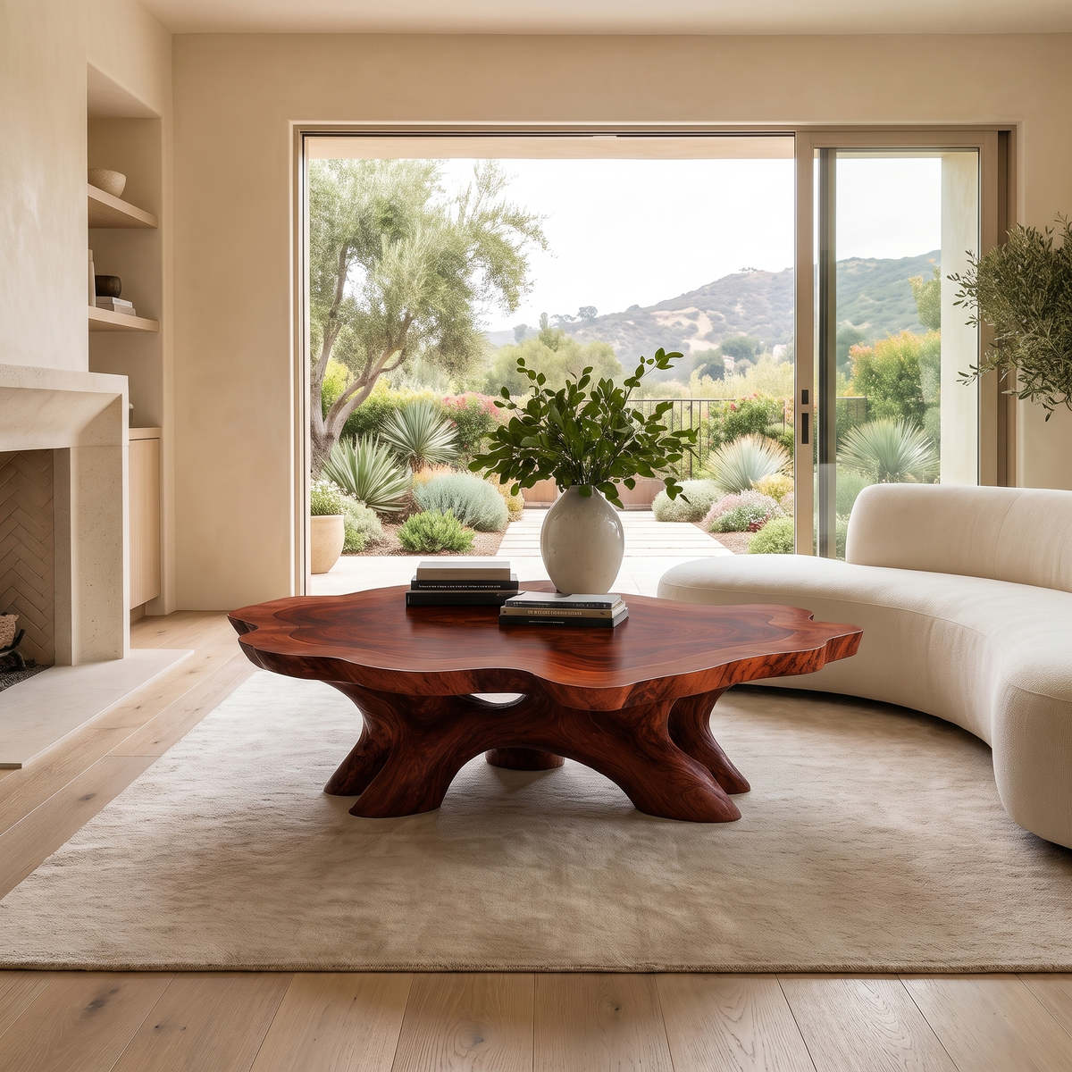 Cyravelle Handcrafted Solid Wood Coffee Table Mahogany - Timberustic Coffee Table