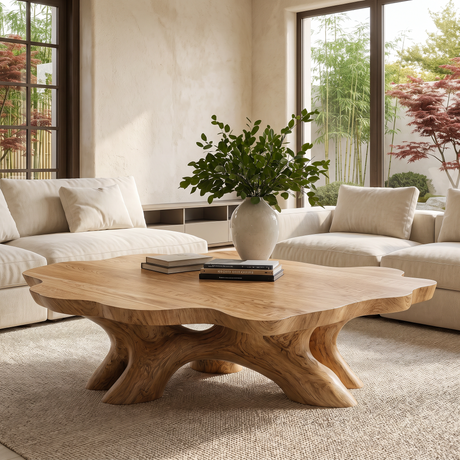 Cyravelle Handcrafted Solid Wood Coffee Table Natural Oak - Timberustic Coffee Table