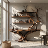 Draevon Sculpted Solid Wood Console Table with Shelves Brown - Timberustic Console Table with Shelves
