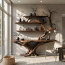Draevon Sculpted Solid Wood Console Table with Shelves Brown - Timberustic Console Table with Shelves