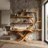 Draevon Sculpted Solid Wood Console Table with Shelves Teak - Timberustic Console Table with Shelves