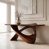 Dravoryn Sculpted Solid Wood Console Table Dark Walnut - Timberustic Console Table