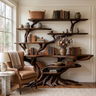 Drevanor Sculpted Solid Wood Console Table with Shelves Dark Walnut - Timberustic Console Table with Shelves