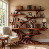 Drevanor Sculpted Solid Wood Console Table with Shelves Mahogany - Timberustic Console Table with Shelves