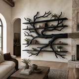 Driftbark Handcrafted Solid Wood Floating Tree Bookshelf Black - Timberustic Floating Tree Bookshelf