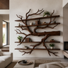 Driftbark Handcrafted Solid Wood Floating Tree Bookshelf Dark Walnut - Timberustic Floating Tree Bookshelf