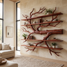 Driftbark Handcrafted Solid Wood Floating Tree Bookshelf Mahogany - Timberustic Floating Tree Bookshelf