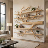 Driftbark Handcrafted Solid Wood Floating Tree Bookshelf Natural Oak - Timberustic Floating Tree Bookshelf