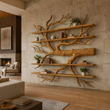 Driftbark Handcrafted Solid Wood Floating Tree Bookshelf Teak - Timberustic Floating Tree Bookshelf