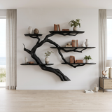 Driftbranch Handcrafted Solid Wood Floating Tree Bookshelf Black - Timberustic Floating Tree Bookshelf