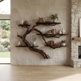 Driftbranch Handcrafted Solid Wood Floating Tree Bookshelf Dark Walnut - Timberustic Floating Tree Bookshelf