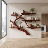 Driftbranch Handcrafted Solid Wood Floating Tree Bookshelf Mahogany - Timberustic Floating Tree Bookshelf