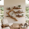 Driftbranch Handcrafted Solid Wood Floating Tree Bookshelf Teak - Timberustic Floating Tree Bookshelf