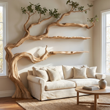 Driftgrove Handcrafted Solid Wood Tree Bookshelf Natural Oak - Timberustic Tree Bookshelf