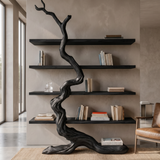 Driftroot Handcrafted Solid Wood Tree Bookshelf Black - Timberustic Tree Bookshelf