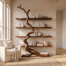 Driftroot Handcrafted Solid Wood Tree Bookshelf Brown - Timberustic Tree Bookshelf