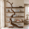 Driftroot Handcrafted Solid Wood Tree Bookshelf Dark Walnut - Timberustic Tree Bookshelf