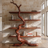 Driftroot Handcrafted Solid Wood Tree Bookshelf Mahogany - Timberustic Tree Bookshelf
