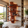 Elaric Live Edge Solid Wood Floating Wine Shelf SPA297574 Mahogany - Timberustic Floating Wine Shelf