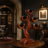 Elaroak Sculpted Solid Wood Wine Rack Mahogany - Timberustic Wine Rack