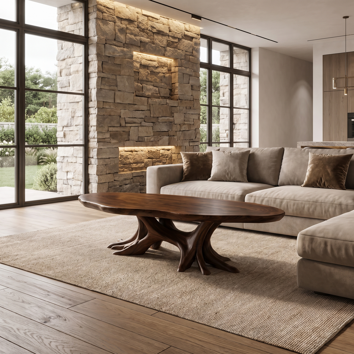 Elarwyn Handcrafted Solid Wood Coffee Table Dark Walnut - Timberustic Coffee Table