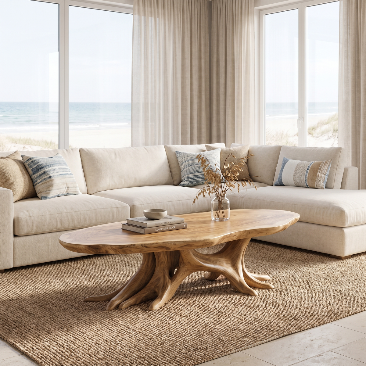 Elarwyn Handcrafted Solid Wood Coffee Table Natural Oak - Timberustic Coffee Table