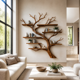 Eldergrove Handcrafted Solid Wood Floating Tree Bookshelf Brown - Timberustic Floating Tree Bookshelf