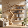 Eldergrove Handcrafted Solid Wood Tree Bookshelf Natural Oak - Timberustic Tree Bookshelf