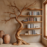 Eldergrove Handcrafted Solid Wood Tree Bookshelf Teak - Timberustic Tree Bookshelf