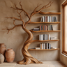 Eldergrove Handcrafted Solid Wood Tree Bookshelf Teak - Timberustic Tree Bookshelf