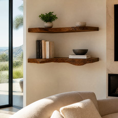 Eldorin Live Edge Solid Wood Floating Shelf SPA852820 — Brown