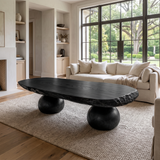 Eldovra Sculpted Solid Wood Coffee Table Black - TimbeRustic Coffee Table