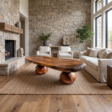 Eldovra Sculpted Solid Wood Coffee Table Brown - TimbeRustic Coffee Table