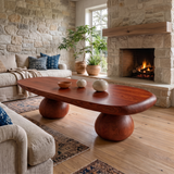 Eldovra Sculpted Solid Wood Coffee Table Mahogany - TimbeRustic Coffee Table