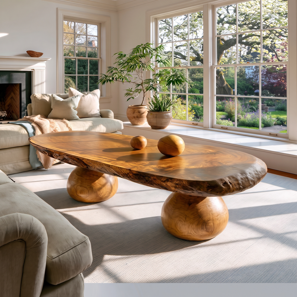 Eldovra Sculpted Solid Wood Coffee Table Teak - TimbeRustic Coffee Table