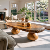 Eldovra Sculpted Solid Wood Coffee Table Teak - TimbeRustic Coffee Table
