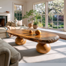 Eldovra Sculpted Solid Wood Coffee Table Teak - TimbeRustic Coffee Table