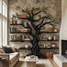 Eldrathen Sculpted Solid Wood Tree Bookshelf Black - Timberustic Tree Bookshelf