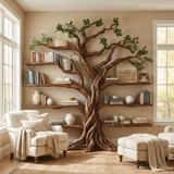 Eldrathen Sculpted Solid Wood Tree Bookshelf Brown - Timberustic Tree Bookshelf