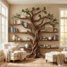 Eldrathen Sculpted Solid Wood Tree Bookshelf Brown - Timberustic Tree Bookshelf
