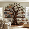 Eldrathen Sculpted Solid Wood Tree Bookshelf Dark Walnut - Timberustic Tree Bookshelf
