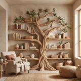 Eldrathen Sculpted Solid Wood Tree Bookshelf Natural Oak - Timberustic Tree Bookshelf