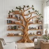 Eldrathen Sculpted Solid Wood Tree Bookshelf Teak - Timberustic Tree Bookshelf