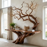 Eldravane Sculpted Solid Wood Console Table Brown - Timberustic Console Table with Shelves